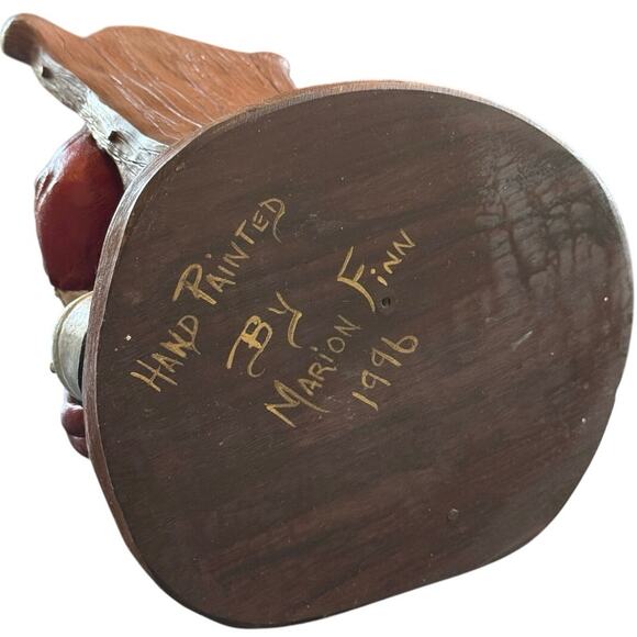 Vintage 90s Santa Claus Painting Noah’s Ark Boat Handpainted 1995 Figurine - Picture 5 of 5